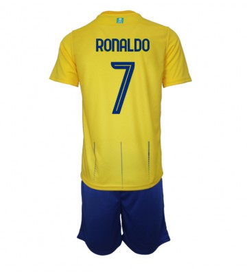 Al-Nassr Cristiano Ronaldo #7 Koti Pelipaita Lasten 2023-24 Lyhyet Hihat (+ Lyhyet housut)